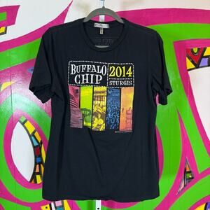 Hot Leathers Apparel, Buffalo Chip 2014 Sturgis Black T-Shirt. Size XL.